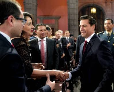 December 2, 2017 - Mexico, Mexico, MEXICO - President Enrique Pena Nieto meets with government employees and public servants on Saturday December 2, 2017 in the National Palace in Mexico City to highlight his government accomplishments and to reiterate his goals for next year, which is his last year. Mexico MEXICO - ZUMAp124 20171202_zaa_p124_007 Copyright: xGustavoxCamachox