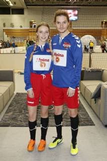 Lina Larissa Strahl and Tilman Pörzgen bem Charity football game Kicken mit Herz 2017 at the Alsterdorfer Sporthalle Hamburg 03 12 2017 Foto:xC.xTamckex xFuturexImage