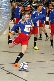 Lina Larissa Strahl bem Charity football game kicking with heart 2017 in the Alsterdorfer sports hall Hamburg 03 12 2017 Foto:xC.xTamckex xFuturexImage