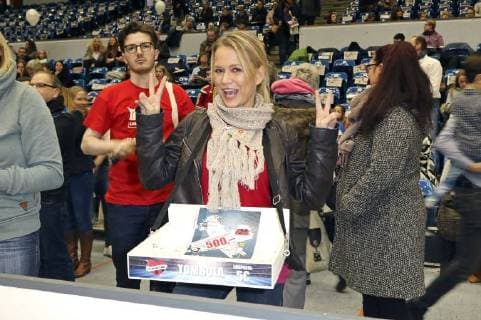 Nova Meierhenrich bem Benefiz Football game Kicken mit Herz 2017 at the Alsterdorfer Sporthalle Hamburg 03 12 2017 Foto:xC.xTamckex xFuturexImage