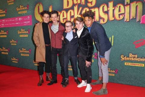 Benedict Gloeckle Eloi Christ Caspar Krzysch Maurizio Magno Chieloka Nwokolo Film premiere of Burg Schreckenstein 2 at the Mathaeser Filmpalast in Muenchen on 03 12 2017