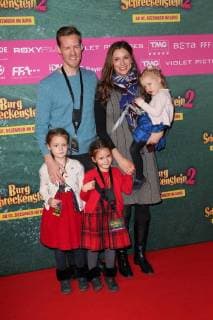 Herbert Kloiber Jr with wife Julia and children Film premiere of Burg Schreckenstein 2 at the Mathaeser Filmpalast in Muenchen on 03 12 2017