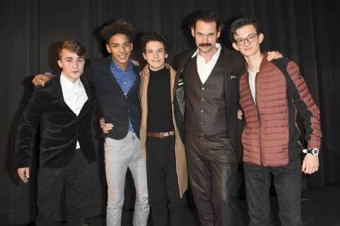 Maurizio Magno Chieloka Nwokolo Benedict Glöckle Alexander Beyer and Eloi Christ at the premiere of the film Burg Schreckenstein 2 at the Mathäser Filmpalast Munich 03 12 2017 Foto:xP.xSchönbergerx xFuturexImage