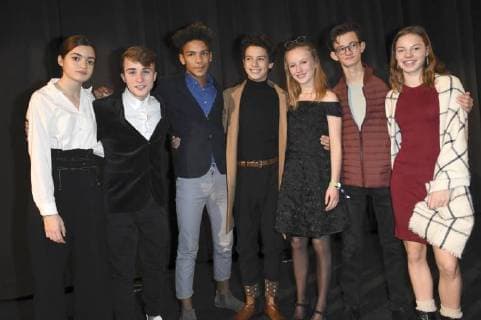 Nina Goceva Maurizio Magno Chieloka Nwokolo Benedict Glöckle Mina Rueffer Eloi Christ and Paula Donath at the premiere of the movie Burg Schreckenstein 2 at the Mathäser Filmpalast Munich 03 12 2017 Foto:xP.xSchönbergerx xFuturexImage
