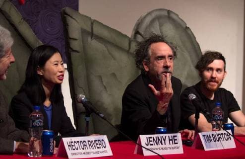 US director, producer, writer and designer Tim Burton (C) delivers a press conferenece in Mexico City, Mexico, 04 November 2017, where he presented his exhibition Tim Burton s World . The exhibition features 400 pieces of his films. Exhibition Tim Burton s World in Mexico !ACHTUNG: NUR REDAKTIONELLE NUTZUNG!  Copyright: xMarioxGuzmanx CMX003 20171204-636480247991768206