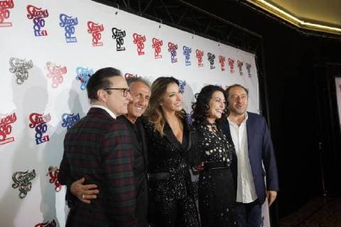 LIO RICHARD ANCONINA PATRICK TIMSIT SABRINA JEAN MARC GENEREUX NEWS: Avant premiere STARS 80, La suite - Paris - 05 12 2017 CleaCastel Panoramic 