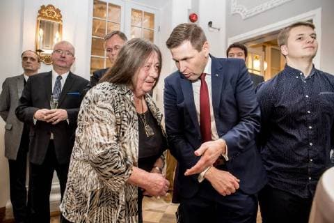 Tallinn 05.12.2017 Aadu Luukas Mission Award ceremony for the 2017. In the picture Tiina Mägi ja Hanno Pevkur. FOTO:SANDER ILVEST POSTIMEES Tallinn HARJUMAA Estonia  Copyright: xSANDERxILVESTx
