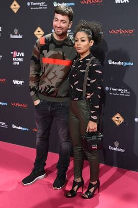 1LIVE Krone 2017 on 07 12 2017 in the Jahrhunderthalle in Bochum The singer Materia and his wife Jadu Freydank xRx