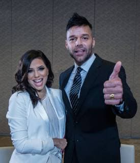 Singer Ricky Martin (R) and actress Eva Longoria (L) participate in an interview at the charity gala of the Global Gift Humanitarian Award in Miami, USA, 07 December 2017. The gala is held to raise funds in favor of Puerto Rico and is hosted by actress Eva Longoria and Puerto Rican singer Ricky Martin, who from the hand of their foundations have provided aid to the island. Humanitarian award Global Gift gala in Miami !ACHTUNG: NUR REDAKTIONELLE NUTZUNG!  Copyright: xGiorgioxVierax GIO13 20171208-636483062955082632