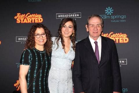Tommy Lee Jones with his wife Dawn Laurel Jones and daughter Victoria Jones at the Just Getting Started Movie Premiere on 7 12 2017 in Los Angeles Just Getting Started Film Premiere in Los Angeles 2017