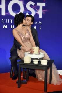 Micaela Schäfer with friend Felix Steiner at the gala Premiere of Ghost The Musical at the Stage Theater of the West Berlin 07 12 2017 Foto:xN.xKubelkax xFuturexImage
