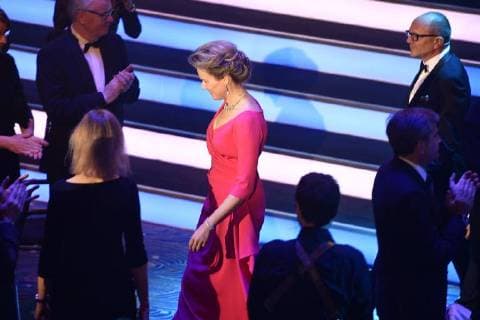 Queen Mathilde of Belgium pictured during the ceremony of the Honorary National German Sustainability Award, given to Queen Mathilde of Belgium, in Dusseldorf, Germany, Friday 08 December 2017.  YORICKxJANSENS 05215533