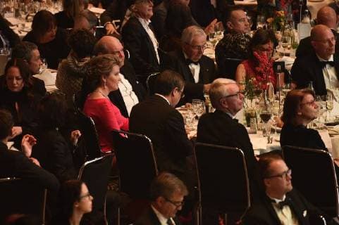 Queen Mathilde of Belgium pictured during the ceremony of the Honorary National German Sustainability Award, given to Queen Mathilde of Belgium, in Dusseldorf, Germany, Friday 08 December 2017.  YORICKxJANSENS 05215540
