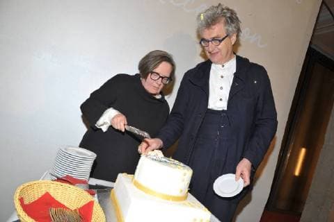 Agniezka Holland Chairwoman EFA Board Wim Wenders 30th European Film Award EFA Birthday Party at the Academy of Sciences in Berlin on 08 12 2017