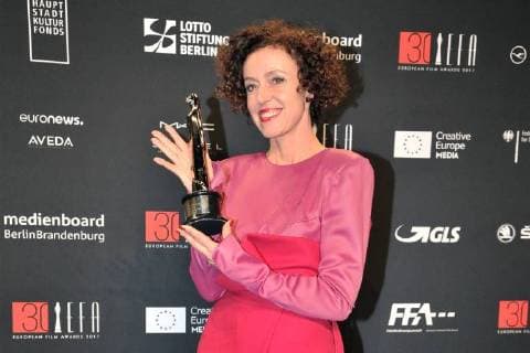 Maria Schrader Prize winner Audience Award Arrival on the red carpet 30 years European Film Awards EFA at the Haus der Berliner Filmfestspiele on 09 12 2017