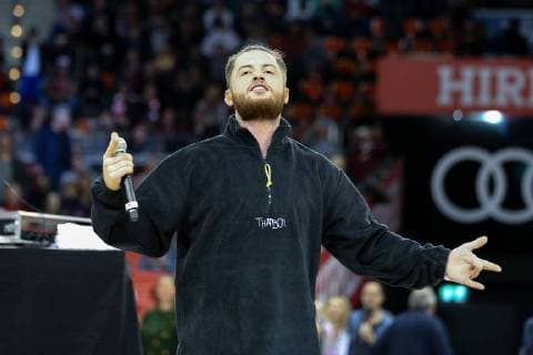 Saenger Bausa Feat Bausa Patrice FC Bayern Basketball MHP RIESEN Ludwigsburg Basketball BBL 09 12 2017 Muenchen Bayern Germany Copyright: xkolbert-press ChristianxKolbertx