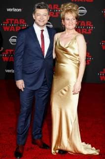 Andy Serkis and his wife Lorraine Ashbourne at the Star Wars The Last Jedi movie premiere on 9 12 2017 in Los Angeles Star Wars The Last Jedi World Premiere in Los Angeles 2017