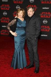 Mark Hamill and his wife Marilou Hamill at the Star Wars The Last Jedi movie premiere on 9 12 2017 in Los Angeles Star Wars The Last Jedi World Premiere in Los Angeles 2017