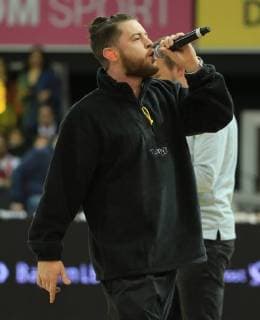20171209 1 BBL FCB basketball vs giant Ludwigsburg Audi Dome Muenchen basketball sport in the picture singer Bausa