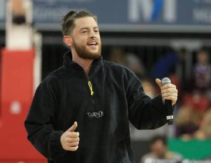 20171209 1 BBL FCB basketball vs giant Ludwigsburg Audi Dome Muenchen basketball sport in the picture singer Bausa