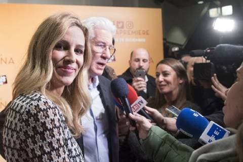 Richard Gere with girlfriend Alejandra Silva at the premiere of the movie La cena The Dinner at Cine Vapitol Madrid 11 12 2017 Richard Gere with girlfriend Alejandra Silva  Foto:xDyDxFotografosx xFuturexImage