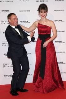 Lancement de la serie Jean Claude Van Johnson au cinema le Grand Rex a Paris. Photo: Laurent Guerin E Press Photo Jean Claude Van Damme;Kat Foster Paris France  566112