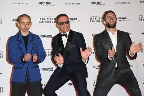 Lancement de la serie Jean Claude Van Johnson au cinema le Grand Rex a Paris. Photo: Laurent Guerin E Press Photo Jean Claude Van Damme;Moises Arias Paris France  566112