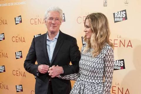Richard Gere the actor with his girlfriend Alejandra Silva at The Dinner Film Premiere on 12 12 2017 in Madrid The Dinner Film Premiere with Richard Gere in Madrid 2017