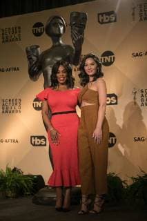 December 13, 2017 - Los Angeles, California, United States of America - Niecy Nash and Olivia Munn at the 24th Annual Screen Actors Guild Awards Nominations announcement at the Pacific Design Center on Wednesday, December 13, 2017 in West Hollywood, California. JAVIER ROJAS PI Los Angeles United States of America - ZUMAp124 20171213_zaa_p124_003 Copyright: xJavierxRojas Pix