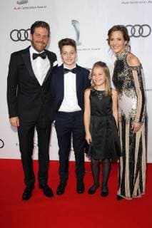 Philip Greffenius with wife Evelyne and children Thomas Chiara Audi Generation Award 2017 at Hotel Bayerischer Hof in Munich on 13 12 2017