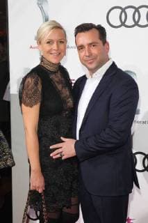Falk Raudies with girlfriend Andrea Mühlbauer Ex by Maxi Arlandt Audi Generation Award 2017 at Hotel Bayerischer Hof in Munich on 13 12 2017
