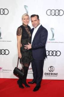 Falk Raudies with girlfriend Andrea Mühlbauer Ex by Maxi Arlandt Audi Generation Award 2017 at Hotel Bayerischer Hof in Munich on 13 12 2017