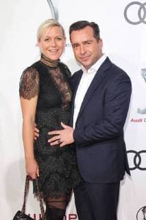 Falk Raudies with girlfriend Andrea Mühlbauer Ex by Maxi Arlandt Audi Generation Award 2017 at Hotel Bayerischer Hof in Munich on 13 12 2017
