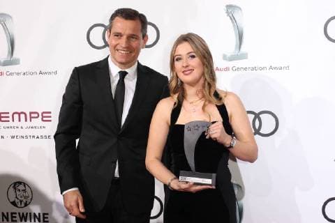 Alex Christensen Gina Shoemaker Audi Generation Award 2017 at the Hotel Bayerischer Hof in Munich on 13 12 2017 F