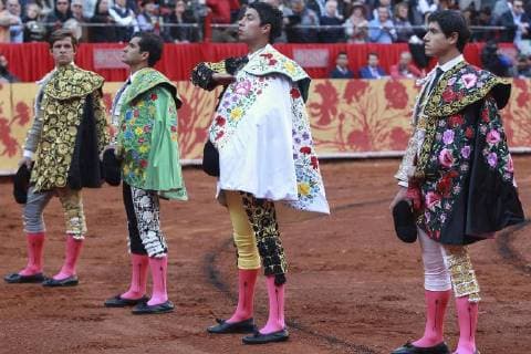 El Juli Joselito Adame Pablo Hermoso and Sergio Flores at the charity bullfighting in aid of the earthquake victims in the bullring La Monumental Mexico City 13 12 2017 El Juli Joselito Adame Pablo Hermoso Sergio Flores  Foto:xDyDxFotografosx xFuturexImage