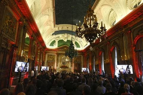 Illustration picture shows the award ceremony of Belgodyssee at Royal Palace, Thursday 14 December 2017 in Brussels.  NICOLASxMAETERLINCK 05218758