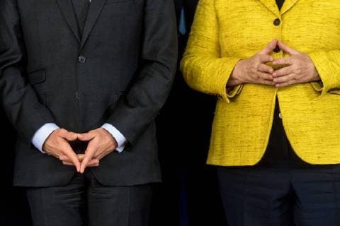 Bilder des Tages EU-Gipfel in Brüssel Belgium , Brussel , Dec 14, 2017 - European Council - Family picture - President of the Republic of France Emmanuel Macron and Federal Chancellor of Germany Angela Merkel Copyright Danny Gys Reporters Reporters GYS  DannyxGys