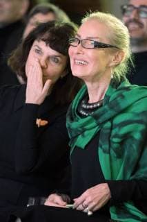 MOSCOW, RUSSIA - DECEMBER 15, 2017: The director of the Pushkin State Museum of Fine Arts Marina Loshak (L), and the director of Moscowâ€™s Multimedia Art Museum Olga Sviblova before the 11th Kandinsky Prize ceremony at the Udarnik Cinema. Sergei Bobylev TASS  TS06D52F