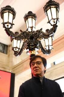 Hong Kong kungfu star Jackie Chan attends a ceremony to mark his donation of an antique street lamp and six replicas to the Shanghai History Museum in Shanghai, China, 17 December 2017. Jackie Chan on Sunday (17 December 2017) donated an antique street lamp and six replicas to the Shanghai History Museum. The 63-year-old film actor posed for pictures with one of the replicas during a ceremony at the museum at 325 Nanjing Road W. The original lamp is undergoing restoration, the museum said. Chan, a keen antiques collector outside his movie career, said he spotted a number of ornate street lamps on sale while filming in the United States many years ago. The Taiwan couple selling them said they were from Shanghai during the Republic of China (1912-1949) period. He bought 19 lamps from the couple at up to US$4,500 each and had them shipped  pbu726482_10