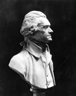 A marble bust of Thomas Jefferson by Jean-Antoine Houdon. 9 January 1935, Boston Massachusetts United States Copyright: Topfoto  !ACHTUNG AUFNAHMEDATUM GESCHÄTZT! UnitedArchives1325892