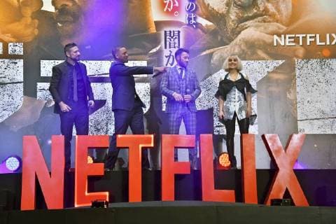 David Ayer Will Smith Joel Edgerton and Noomi RAPACE at the premiere of the Netflix movie bright in Roppongi Hills Tokyo 19 12 2017 Foto:xK.xNarax xFuturexImage