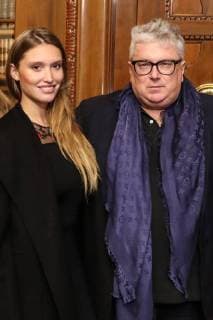 Hannover 19 12 2017 Hans Georg Näder carries in the Golden Book of the city a City Hall Council room with his fiancée Nathalie Scheil