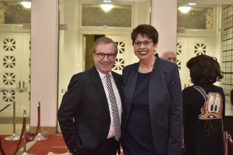 Leibniz-Ring-Verleihung in Hannover 19.12.17, Hannover , - Verleihung Leibnizring Kuppelsaal und Leibnizsaal Ministerin Birgit HonŽ , Jan Hofer -