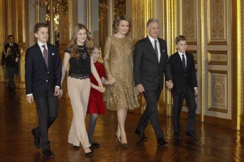 Bilder des Tages Prince Gabriel, Crown Princess Elisabeth, Princess Eleonore, Queen Mathilde of Belgium, King Philippe - Filip of Belgium and Prince Emmanuel pictured during the yearly Christmas Concert, at the Royal Palace, in Brussels, Wednesday 20 December 2017. The King and Queen want to thank especially those who have contributed to the success of the royal activities throughout the year 2017.  THIERRYxROGE 05266094
