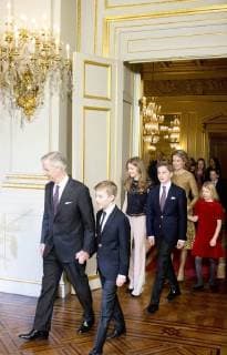 20-12-2017 Brussels Queen Mathilde and King Filip and Crown Princess Elisabeth and Prince Gabriel and Prince Emmanuel and Princess Eleonore and Princess Claire and Prince Aymeric and Prince and Princess Astrid and Prince Lorenz and Princess Laetitia Maria during the traditional Christmas concert at the Royal Palace in Brussels.  Copyright: xPPE NIEBOERx