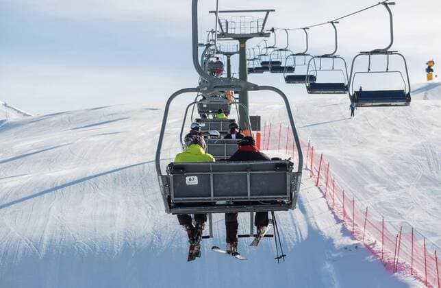 20 12 2017 San Candido Italy chairlift at a ski resort in winter winter weather winter snow ski slope tourism winter