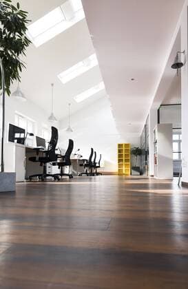 Desks with PCs in bright and modern open space office property released  FKF02661
