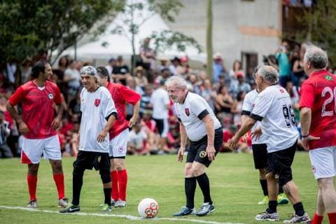 December 23, 2017 - Sao Paulo, Sao Paulo, Brazil - Former President of Brazil, LUIZ INACIO LULA DA SILVA, attends a soccer game during the inauguration of the soccer field in honor of Doctor Socrates, Brazilian soccer player who died in 2011. The place was built by the Landless WorkersÃ¢â‚¬â ¢ Movement - MST. Sao Paulo Brazil - ZUMAl146 20171223_zaf_l146_021 Copyright: xPauloxLopesx