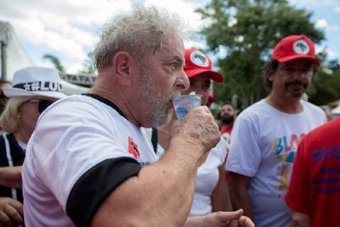 December 23, 2017 - Sao Paulo, Sao Paulo, Brazil - Former President of Brazil, LUIZ INACIO LULA DA SILVA, attends a soccer game during the inauguration of the soccer field in honor of Doctor Socrates, Brazilian soccer player who died in 2011. The place was built by the Landless WorkersÃ¢â‚¬â ¢ Movement - MST. Sao Paulo Brazil - ZUMAl146 20171223_zaf_l146_023 Copyright: xPauloxLopesx