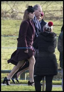 . 24 12 2017. Sandringham , United Kingdom. Princess Beatrice arriving for a church service at Sandringham in Norfolk, United Kingdom.  xStephenxLockx xi-Imagesx IIM-16654-0018